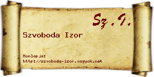 Szvoboda Izor névjegykártya